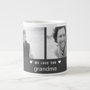 Moderner Großelterntag Schwarz-Weiß-Foto Jumbo-Tasse
