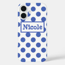 Moderner großer Blue-Polka-Dot