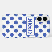 Moderner großer Blue-Polka-Dot Case-Mate iPhone Hülle (Rückseite (Horizontal))