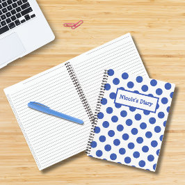 Moderner großer Blue Polka Dot Notizblock