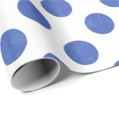 Moderner großer Blue Textured Polka Dot Geschenkpapier (Rolleneckpunkt)