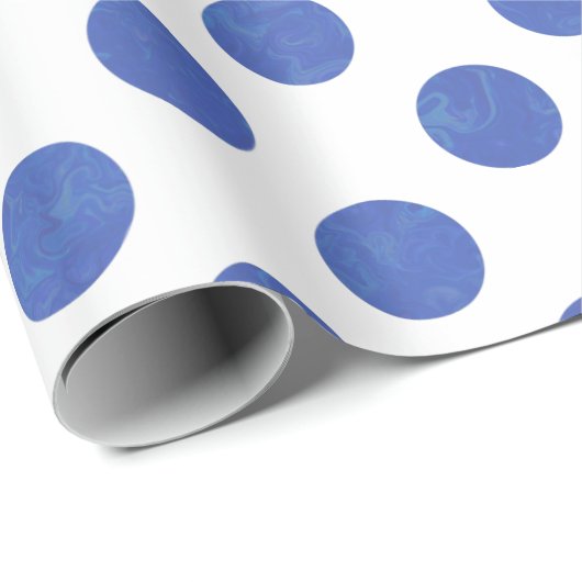 Moderner großer Blue Textured Polka Dot Geschenkpapier (Rolleneckpunkt)