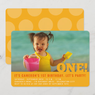 Moderner Großer Erster Geburtstag für lustiges Bab Einladung