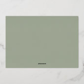 Moderner großer Schriftart Save the Date auf Sage  Folieneinladung (Rückseite)