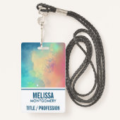 Moderner Grün- und Rothalsnebel Ausweis (Rückseite mit Schlüsselband)