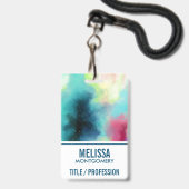 Moderner Grün- und Rothalsnebel Ausweis (Back with Lanyard)