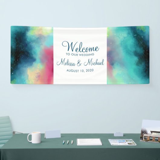 Moderner Grün- und Rothalsnebel Banner (Messe)