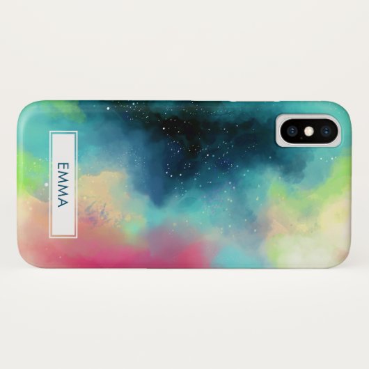 Moderner Grün- und Rothalsnebel Case-Mate iPhone Hülle (Rückseite (Horizontal))