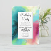 Moderner Grün- und Rothalsnebel Einladung (Stehend Vorderseite)