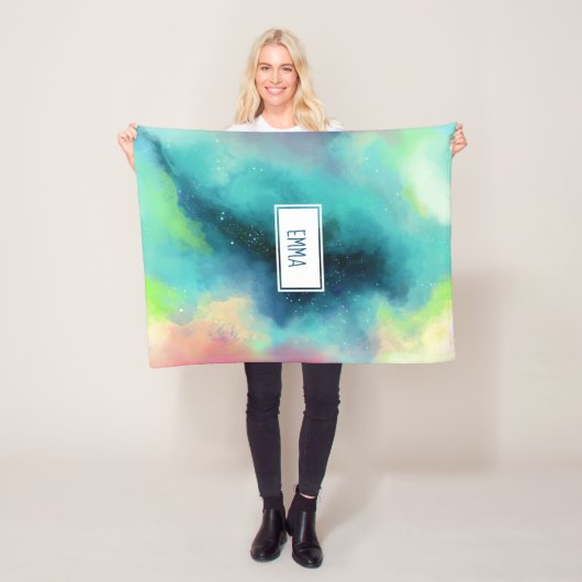 Moderner Grün- und Rothalsnebel Fleecedecke (Beispiel)