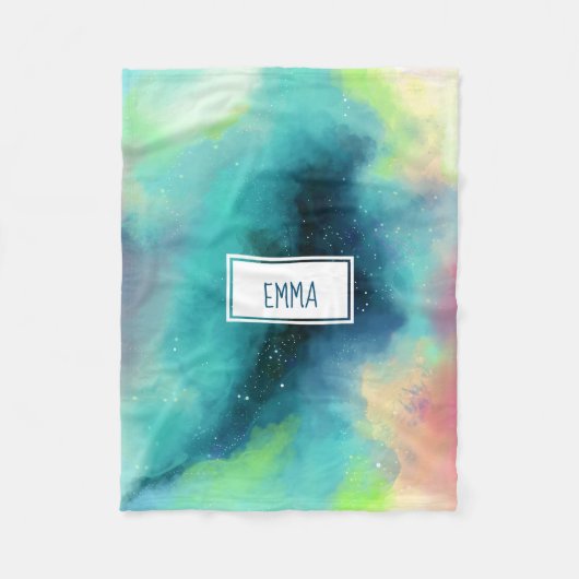 Moderner Grün- und Rothalsnebel Fleecedecke (Vorderseite)