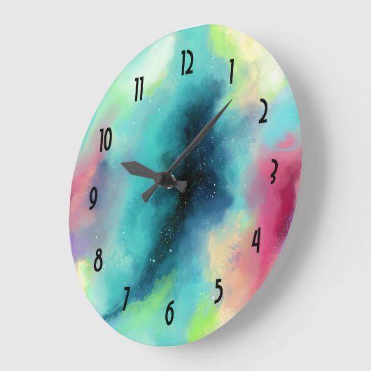 Moderner Grün- und Rothalsnebel Große Wanduhr (Winkel)