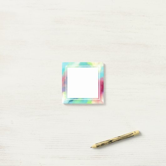 Moderner Grün- und Rothalsnebel Post-it Klebezettel (Auf Schreibtisch)