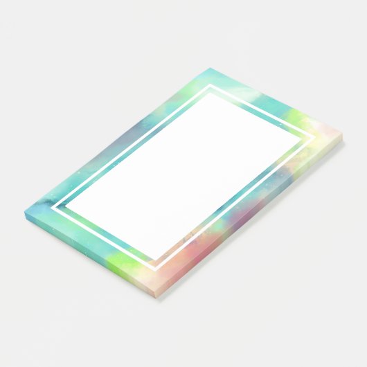 Moderner Grün- und Rothalsnebel Post-it Klebezettel (angewinkelt)