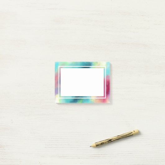 Moderner Grün- und Rothalsnebel Post-it Klebezettel (Auf Schreibtisch)