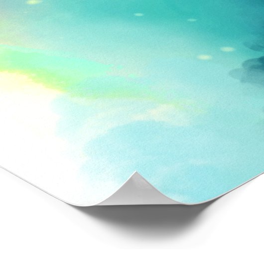 Moderner Grün- und Rothalsnebel Poster (Ecke)