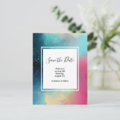 Moderner Grün- und Rothalsnebel Postkarte (Stehend Vorderseite)