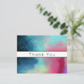 Moderner Grün- und Rothalsnebel Postkarte (Stehend Vorderseite)