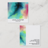 Moderner Grün- und Rothalsnebel Quadratische Visitenkarte (Vorne/Hinten)