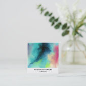 Moderner Grün- und Rothalsnebel Quadratische Visitenkarte (Stehend Vorderseite)