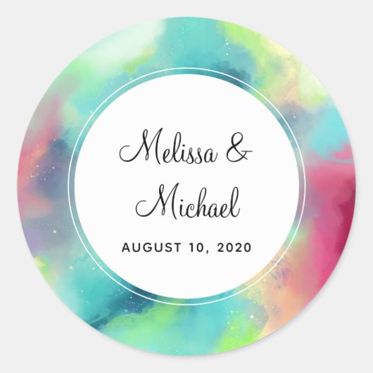 Moderner Grün- und Rothalsnebel Runder Aufkleber (Vorderseite)