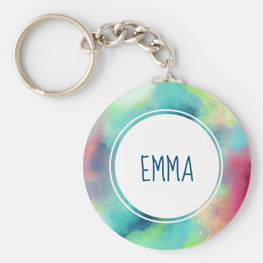 Moderner Grün- und Rothalsnebel Schlüsselanhänger (Vorne)