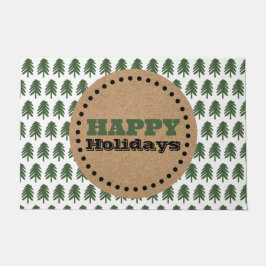 Moderner Grün-Weiß-Weihnachtsbaum Fußmatte