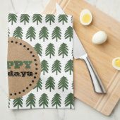 Moderner Grün-Weiß-Weihnachtsbaum Geschirrtuch (Viertel Falte)