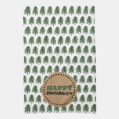 Moderner Grün-Weiß-Weihnachtsbaum Geschirrtuch (Vertikal)