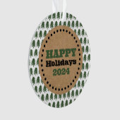 Moderner Grün-Weiß-Weihnachtsbaum Ornament (Vorderseite)