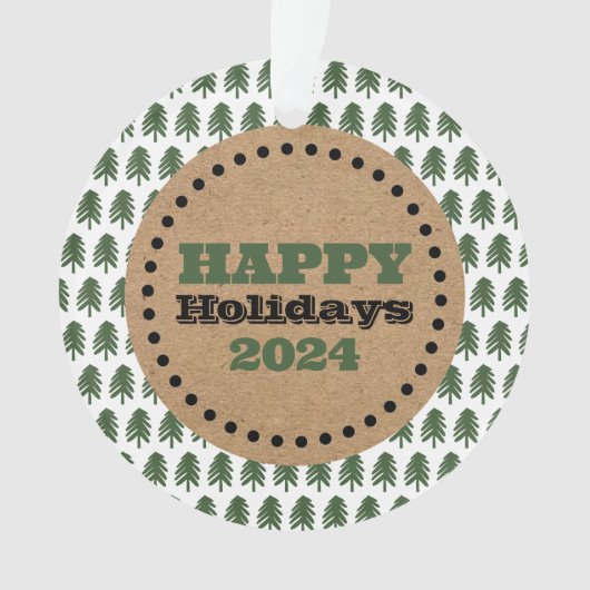 Moderner Grün-Weiß-Weihnachtsbaum Ornament (Vorderseite)