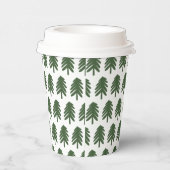 Moderner Grün-Weiß-Weihnachtsbaum Pappbecher (Rechts)