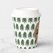 Moderner Grün-Weiß-Weihnachtsbaum Pappbecher (Vorderseite)