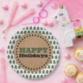 Moderner Grün-Weiß-Weihnachtsbaum Pappteller (Party)