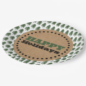 Moderner Grün-Weiß-Weihnachtsbaum Pappteller (Schrägansicht)