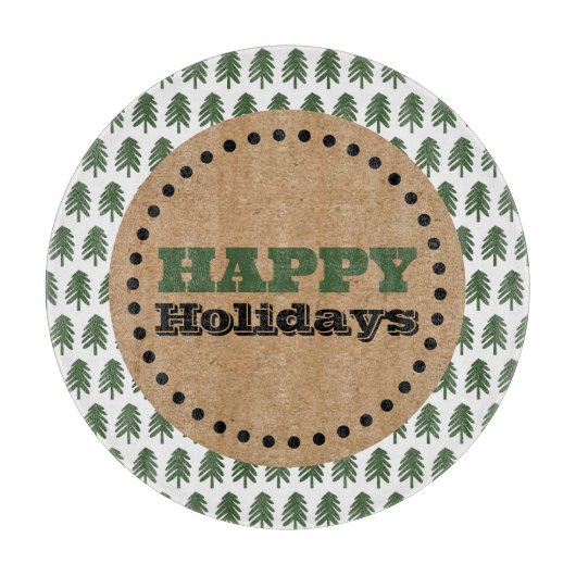 Moderner Grün-Weiß-Weihnachtsbaum Schneidebrett (Vorderseite)