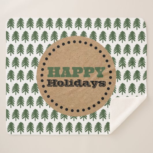 Moderner Grün-Weiß-Weihnachtsbaum Sherpadecke (Vorderseite (Horizontal))