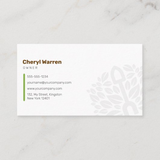 Moderner Grünbraun-Gartenbaummäher mit Rasenmäher Visitenkarte (Vorderseite)