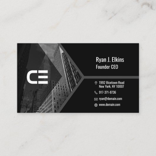 Moderner Gründer CEO Design for Professionals Visitenkarte (Vorderseite)