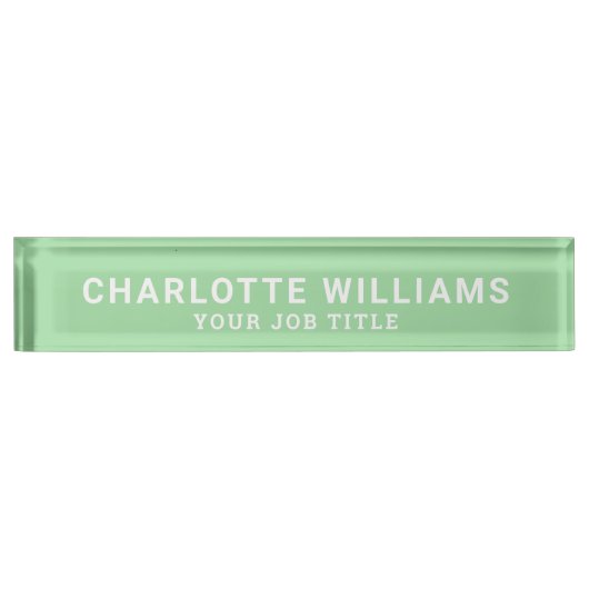 Moderner Grüne Büroangestellte Namensplakette (Vorderseite)