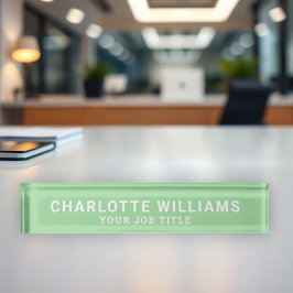 Moderner Grüne Büroangestellte Namensplakette