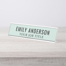 Moderner Grüne Büroangestellte Schreibtischnamensplakette