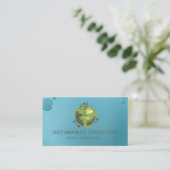 Moderner grüne Erdlogonachhaltigkeitsberater Visitenkarte (Stehend Vorderseite)