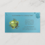 Moderner grüne Erdlogonachhaltigkeitsberater Visitenkarte (Rückseite)
