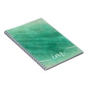 Moderner grüner Abstrakter Marmor mit Initialen - Notizblock (Rechte Seite)