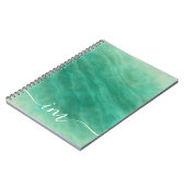 Moderner grüner Abstrakter Marmor mit Initialen - Notizblock (Linke Seite)