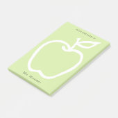 Moderner grüner Apple-Lehrer Von der Schreibtisch Post-it Klebezettel (angewinkelt)