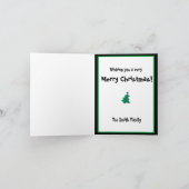Moderner Grüner Blauer Weihnachtsbaum Karte (Innenseite)