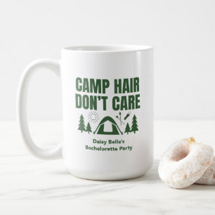 Moderner grüner Camping Junggesellinnenabschied Wo Kaffeetasse