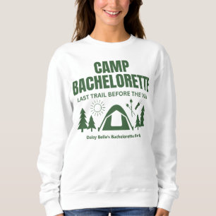 Moderner grüner Camping Junggesellinnenabschied Wo Sweatshirt